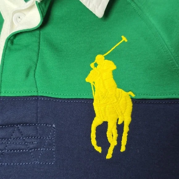 Polo by Ralph Lauren Kids Green and Navy Long Sleeve Shirt - Picture 3 of 10